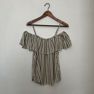 Billabong Summer Sunsets Off the Shoulder Striped Top Large Like New